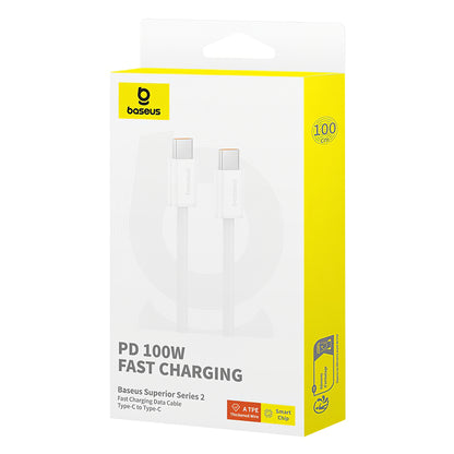 USB-C Data and Charging Cable - USB-C Baseus Superior Series 2, 100W, 2m, White P10365200211-04 