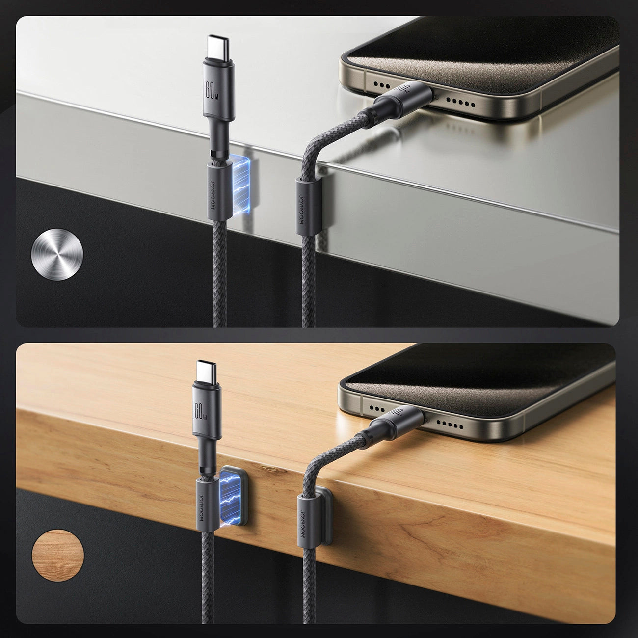 USB-C Data and Charging Cable - USB-C Joyroom S-A50, 60W, 1.2m, Gray