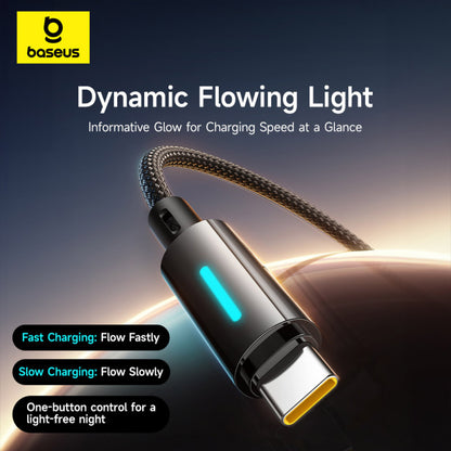 USB-A to USB-C Data and Charging Cable Baseus Lit Button Control, 100W, 2m, Black P10379002121-01