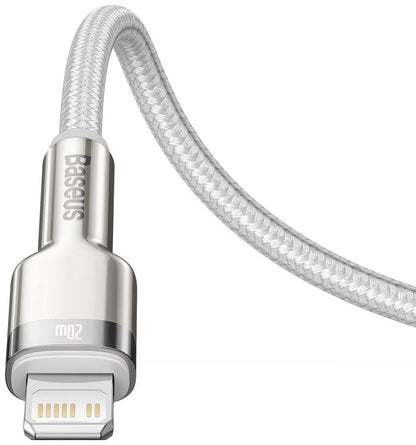 USB-C to Lightning Baseus Cafule Metal Series Data and Charging Cable, 20W, 2m, White CATLJK-B02