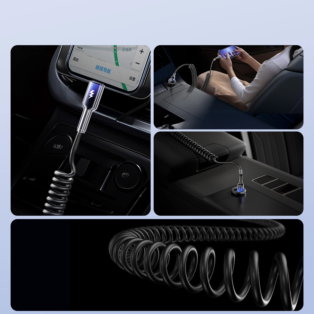 USB-A - Lightning Joyroom S-A43 Crystal Data and Charging Cable, 18W, 1.5m, Black