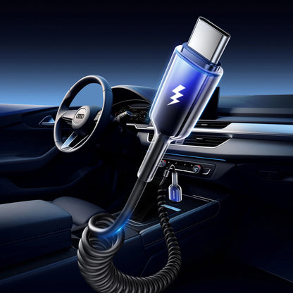 USB-A to USB-C Joyroom S-A43 Crystal Data and Charging Cable, 60W, 1.5m, Black