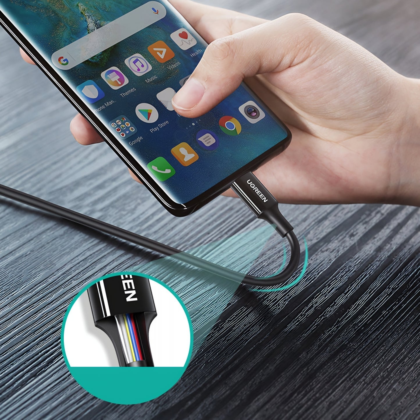 USB-C Data and Charging Cable - USB-C UGREEN US300, 100W, 2m, White