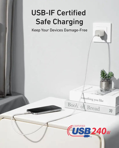USB-C Data and Charging Cable - USB-C Anker, 240W, 0.9m, White A82E2H21