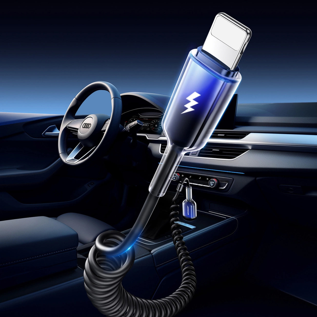 USB-A - Lightning Joyroom S-A43 Crystal Data and Charging Cable, 18W, 1.5m, Black