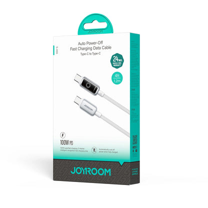 USB-C Data and Charging Cable - USB-C Joyroom S-A55 StarFlight Display, 100W, 1.2m, White
