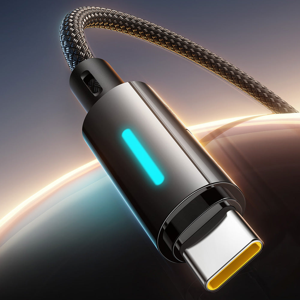 USB-A to USB-C Data and Charging Cable Baseus Lit Button Control, 100W, 2m, Black P10379002121-01