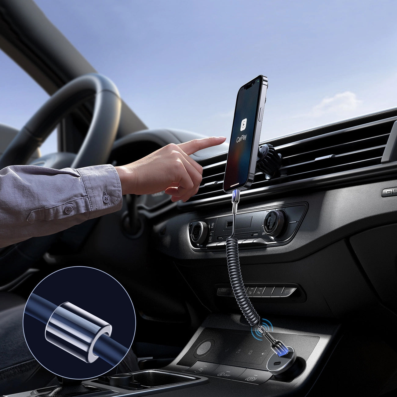 USB-A - Lightning Joyroom S-A43 Crystal Data and Charging Cable, 18W, 1.5m, Black