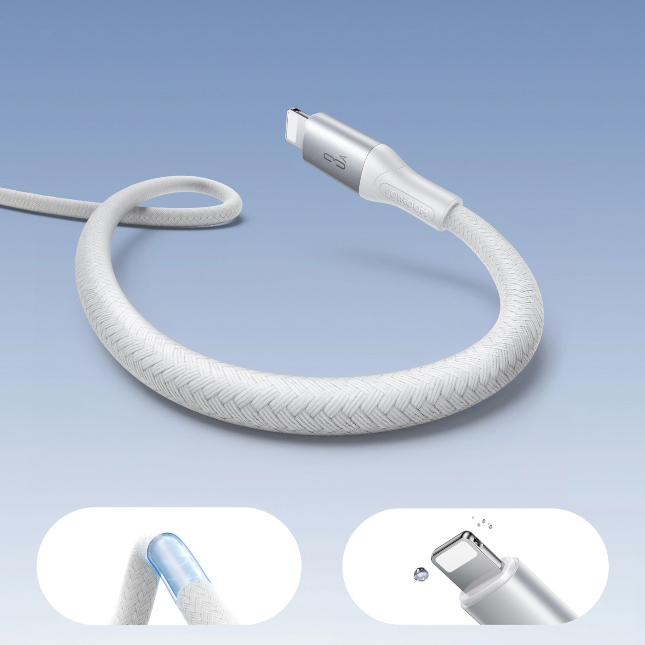 USB-A to Lightning Data and Charging Cable Joyroom S-A28 Flash, 18W, 1m, White