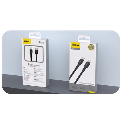 USB-C Data and Charging Cable - USB-C Dudao L9C, 65W, 1m, Black
