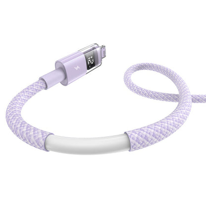 USB-A to Lightning Data and Charging Cable - Baseus Display 2, 12W, 2m, Purple P10382700511-01