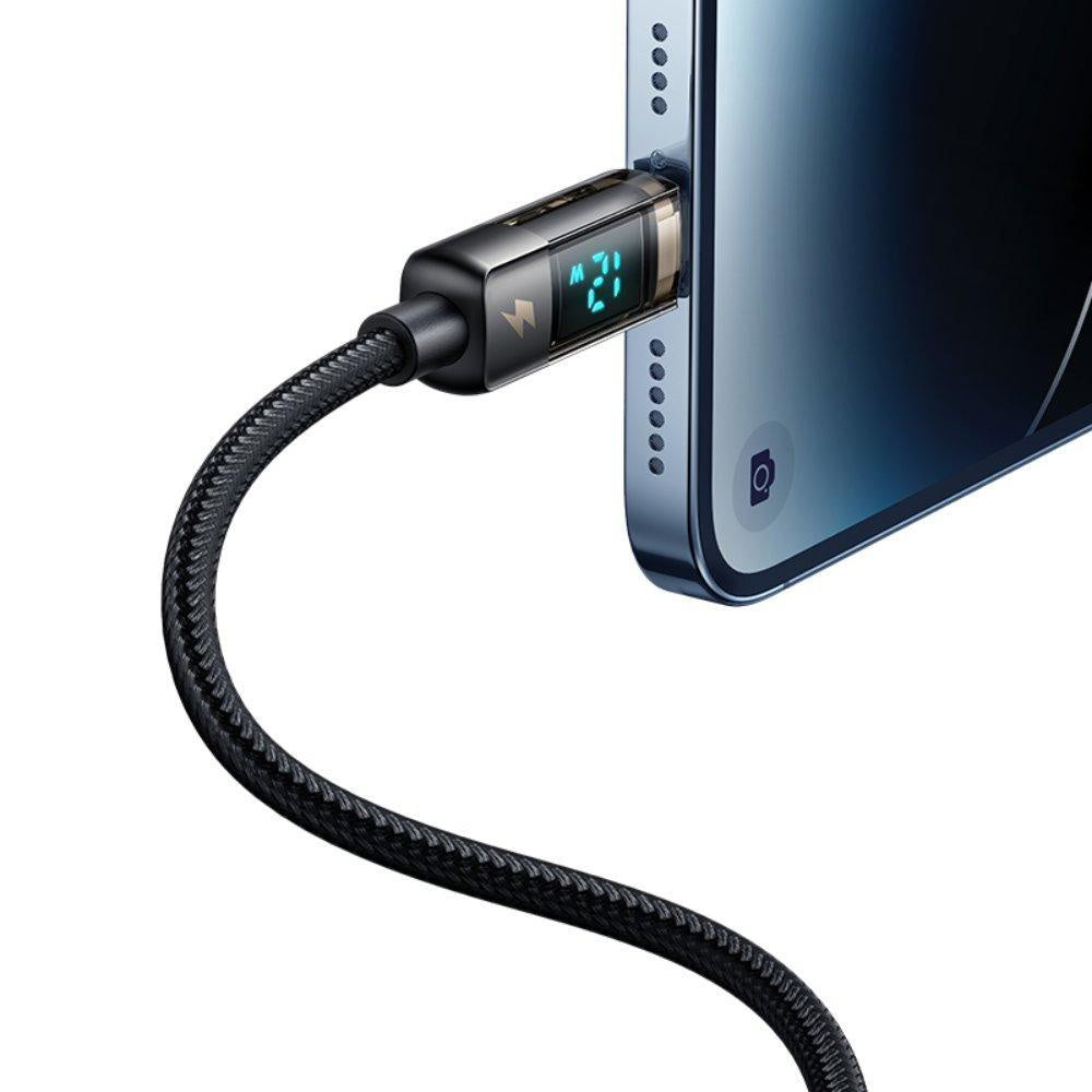 USB-A to Lightning McDodo CA-3620 Data and Charging Cable with Auto Power Off Display, 18W, 1.2m, Black