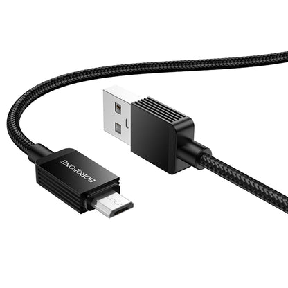 USB-A to microUSB Data and Charging Cable Borofone BX120 Placer, 18W, 1m, Black