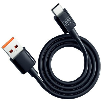 USB-A to USB-C Data and Charging Cable 3MK Hyper, 18W, 1.2m, Black