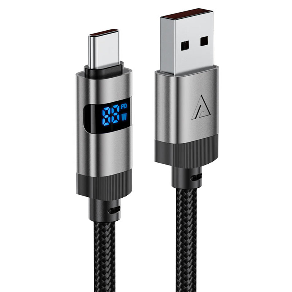 USB-A to USB-C Acefast C15-04 Display Data and Charging Cable, 66W, 1.2m, Black