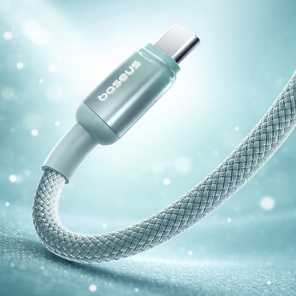 USB-A to USB-C Data and Charging Cable Baseus Discolor, 100W, 2m, Blue Green E0420801