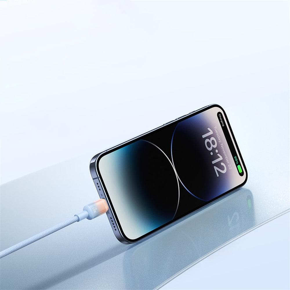 USB-A to USB-C Data and Charging Cable Baseus Discolor, 100W, 2m, Blue Green E0420801