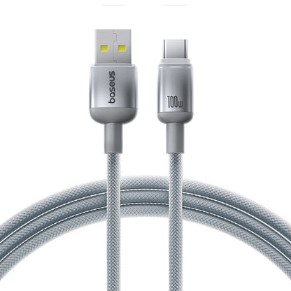 USB-A to USB-C Data and Charging Cable Baseus Discolor, 100W, 2m, Silver E0420803