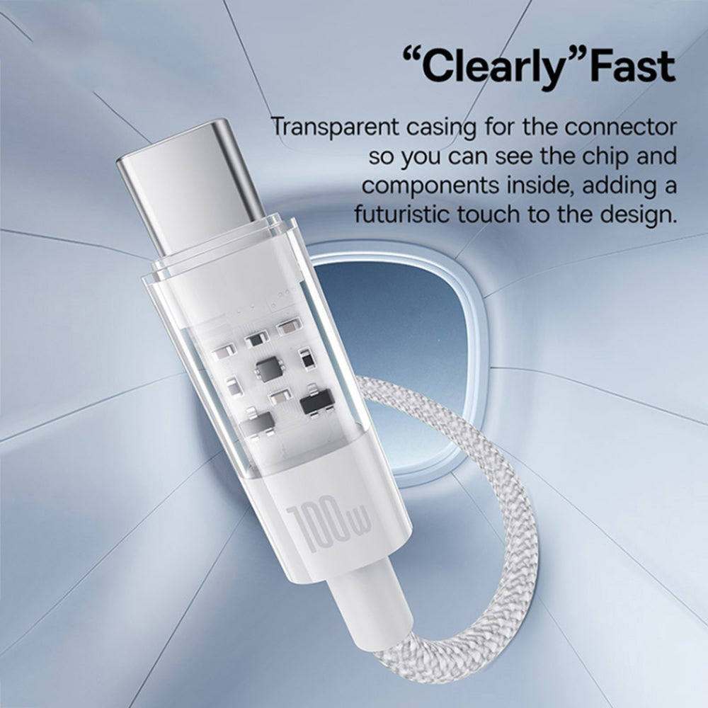 USB-A to USB-C Baseus Gem Data and Charging Cable, 100W, 1m, White P10373002211-00