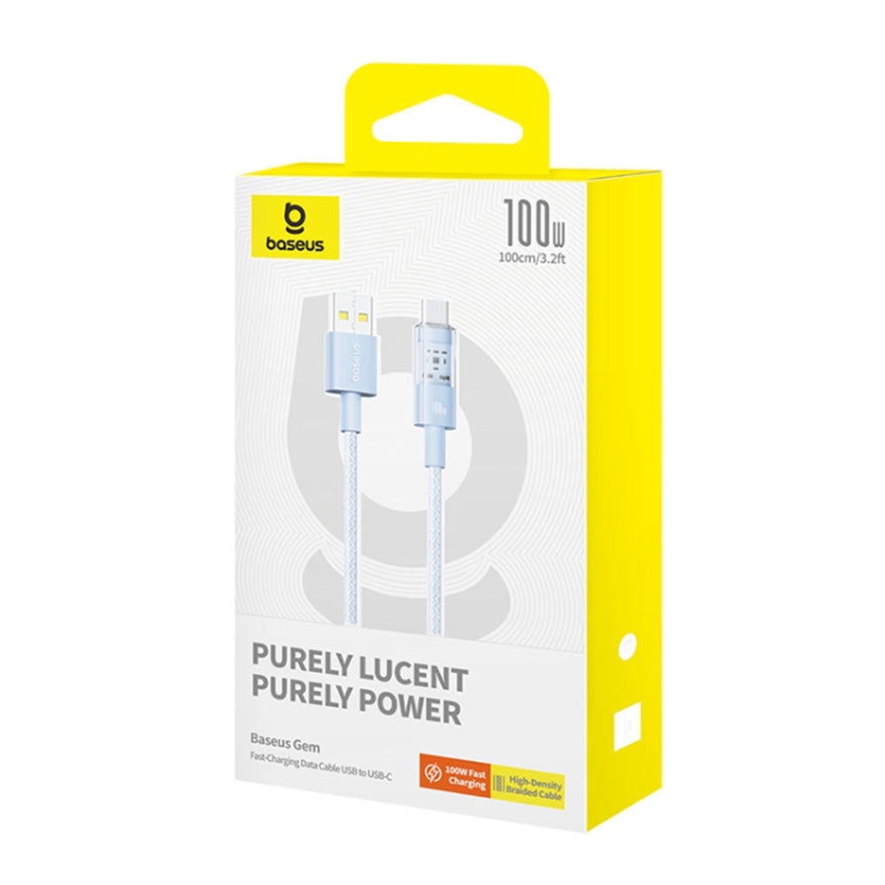USB-A to USB-C Baseus Gem Data and Charging Cable, 100W, 1m, Blue P10373002311-00