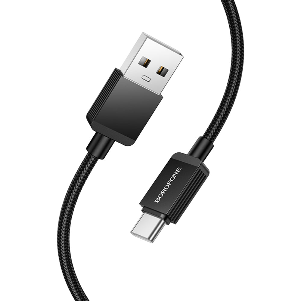 USB-A to USB-C Data and Charging Cable Borofone BX120 Placer, 18W, 1m, Black