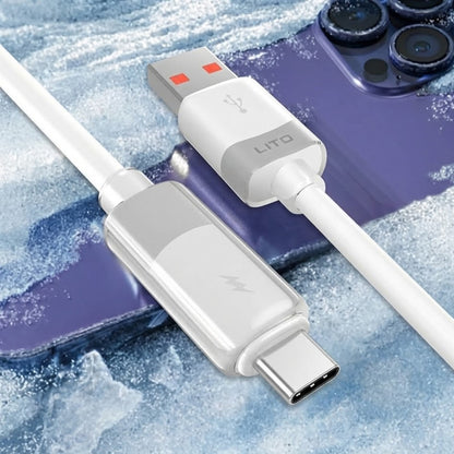 USB-A to USB-C Data and Charging Cable Lito LD07, 18W, 1m, White