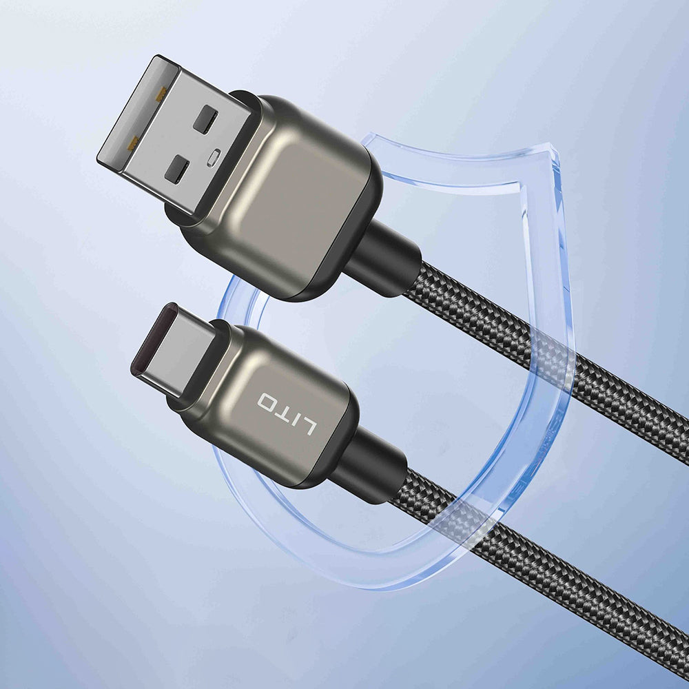 USB-A to USB-C Data and Charging Cable Lito LD17, 18W, 1m, Black