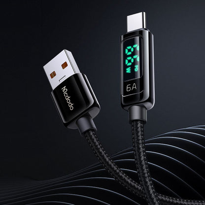 USB-A to USB-C McDodo CA-8690 Data and Charging Cable, 66W, 1.2m, Black