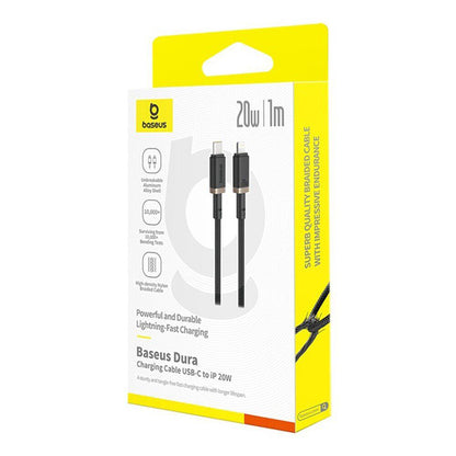 USB-C to Lightning Data and Charging Cable Baseus Dura Series, 20W, 1m, Black Gold P10377800U01-03