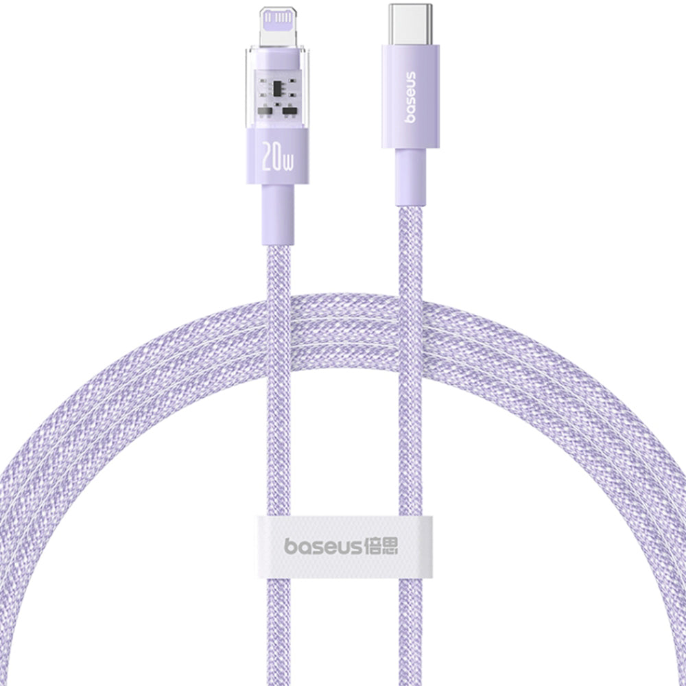 USB-C to Lightning Baseus Gem Data and Charging Cable, 20W, 2m, Purple P10373001511-01