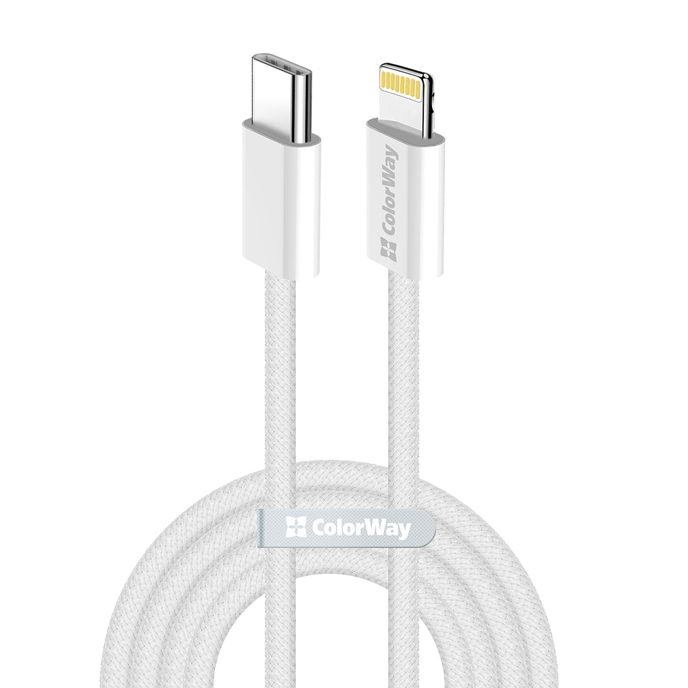 USB-C to Lightning Data and Charging Cable ColorWay CW-CBPDCL061, 27W, 1m, Gray