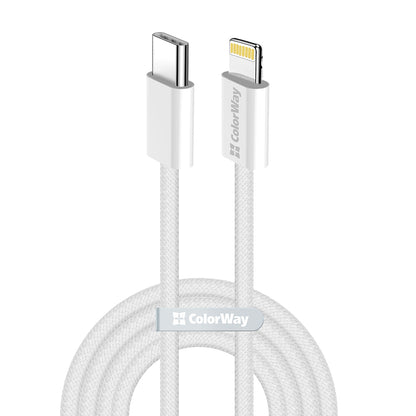 USB-C to Lightning Data and Charging Cable ColorWay CW-CBPDCL061, 27W, 1m, Gray