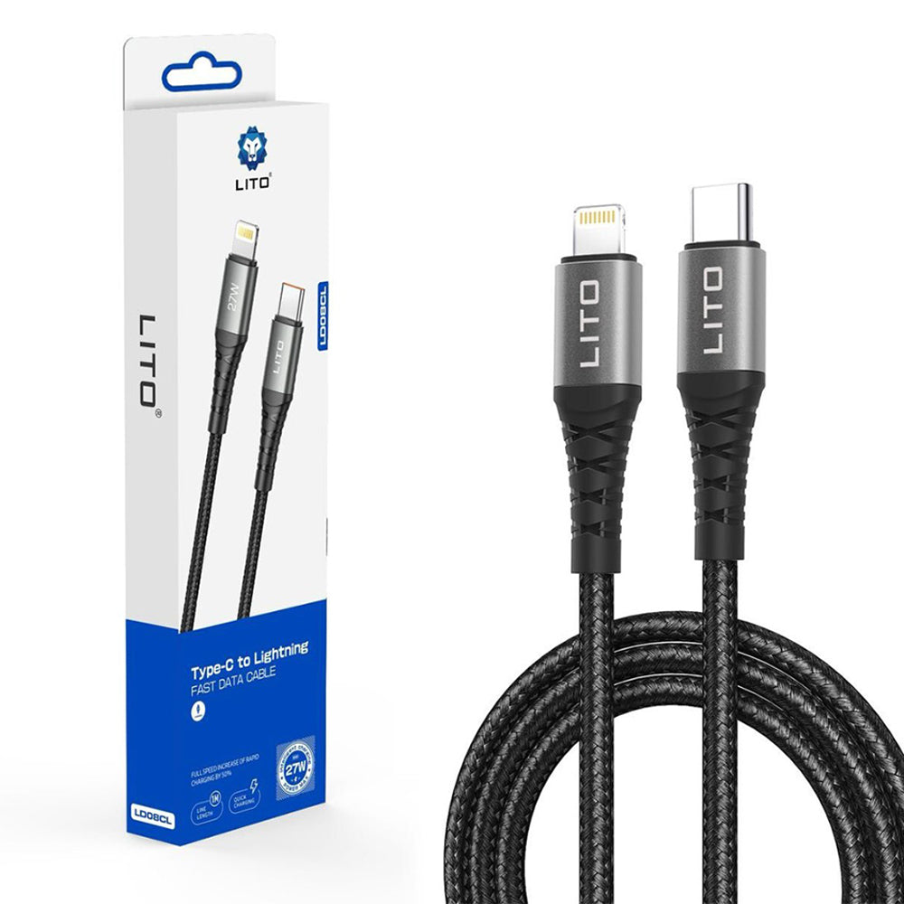 USB-C to Lightning Data and Charging Cable Lito LD08CL, 27W, 1m, Black