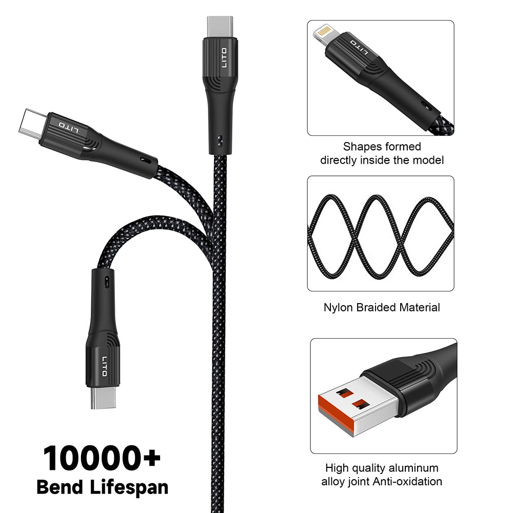USB-C to Lightning Data and Charging Cable Lito LD14CL, 30W, 1m, Black