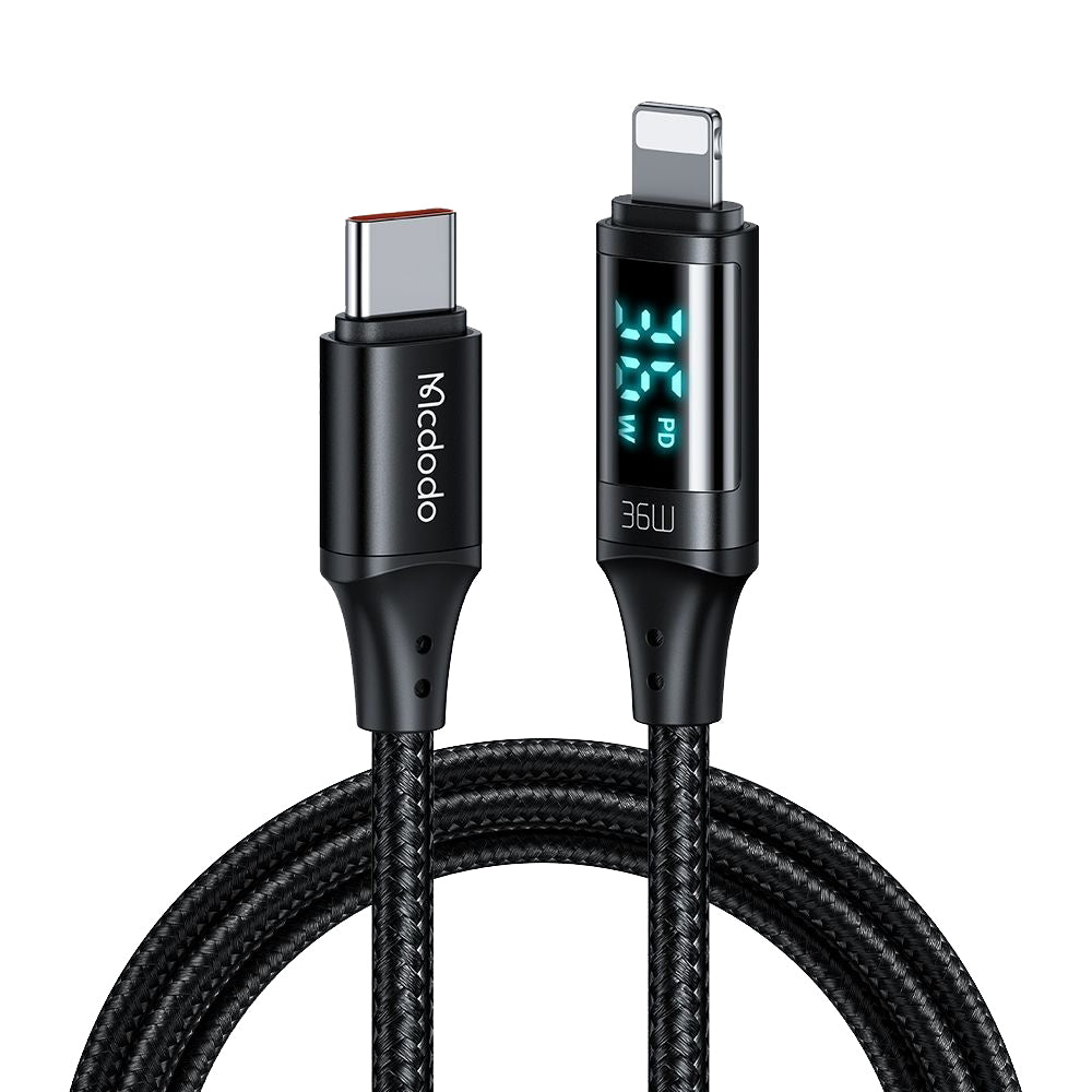 USB-C to Lightning McDodo CA-1030 Data and Charging Cable, 36W, 1.2m, Black
