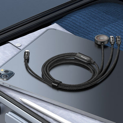 USB-C - Lightning / USB-C / QI McDodo CA-4940 O 3in1 Charging Cable, 100W, 1.2m, Black