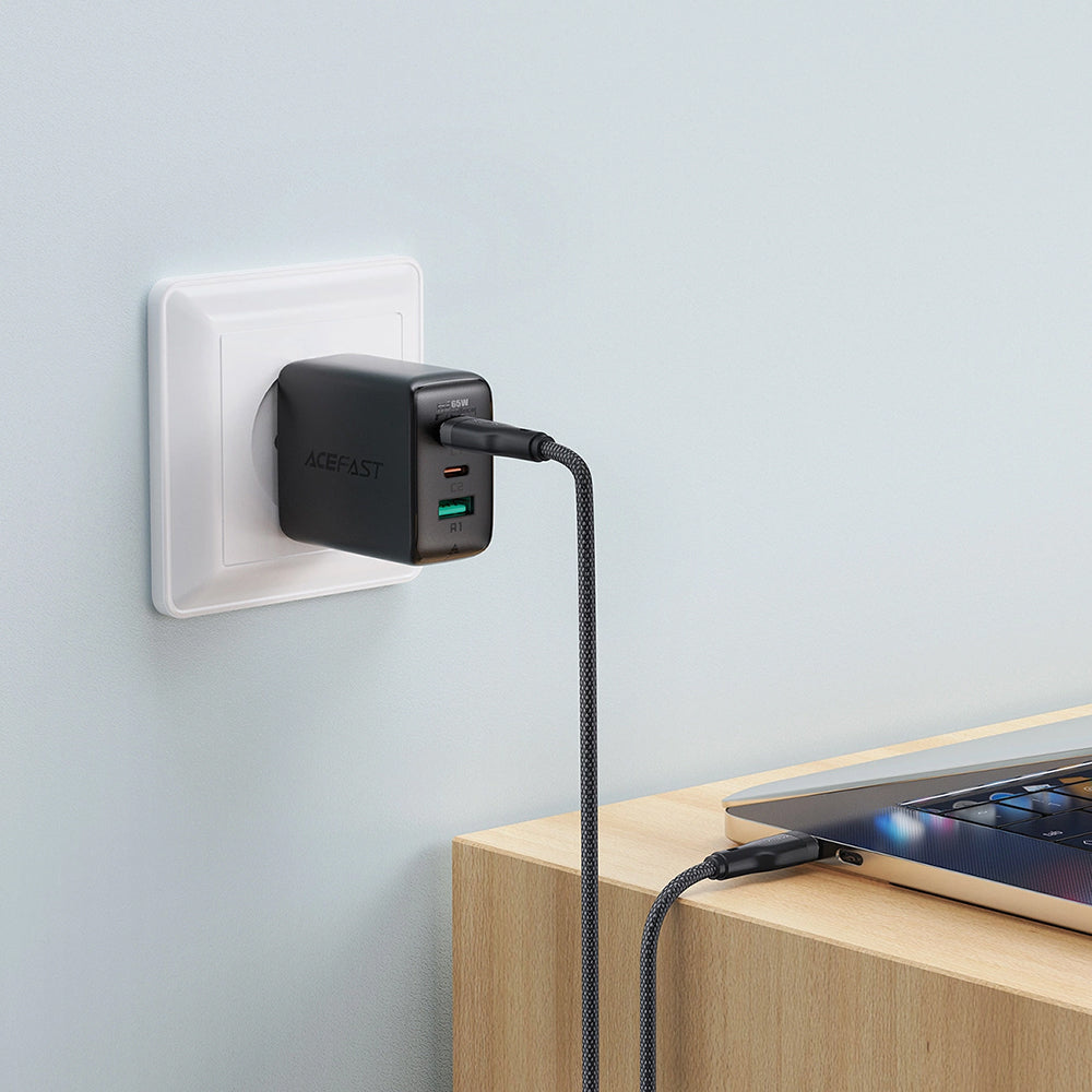 USB-C Data and Charging Cable - USB-C Acefast C8-03, 60W, 1.2m, Black