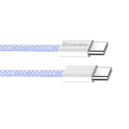 USB-C Data and Charging Cable - USB-C ColorWay CW-CBPDCC061, 60W, 1m, Purple