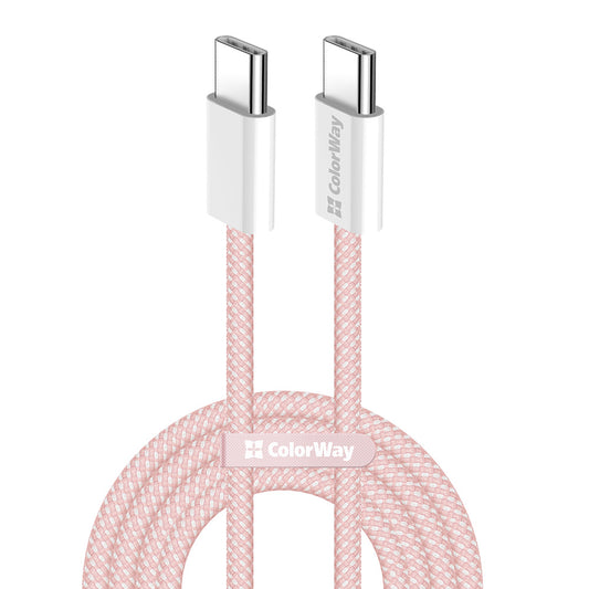 USB-C Data and Charging Cable - USB-C ColorWay CW-CBPDCC061, 60W, 1m, Pink