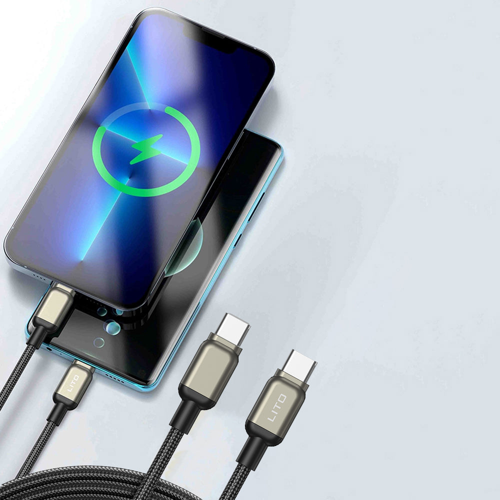 USB-C Data and Charging Cable - USB-C Lito LD17, 100W, 1m, Black