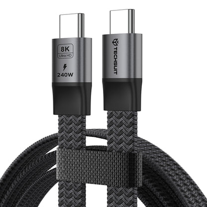 USB-C Data and Charging Cable - USB-C Techsuit ElysiumSync Pro CX1, 240W, 1m, Gray