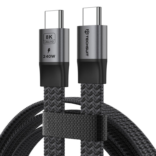 USB-C Data and Charging Cable - USB-C Techsuit ElysiumSync Pro CX1, 240W, 1m, Gray