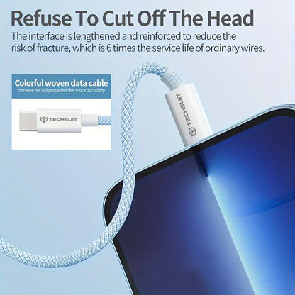 USB-C Data and Charging Cable - USB-C Techsuit PCB114D, 60W, 1m, Purple