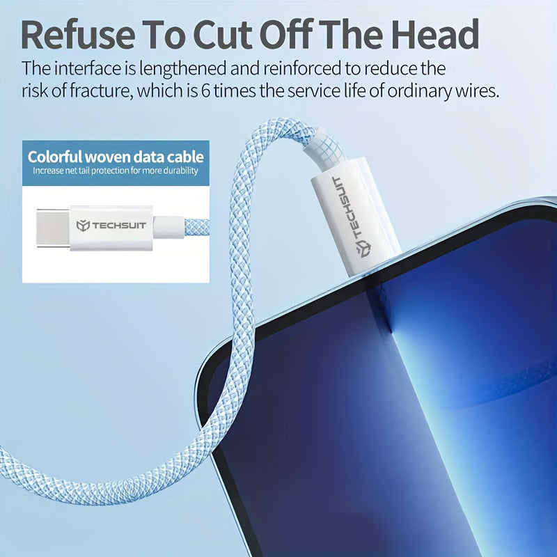 USB-C Data and Charging Cable - USB-C Techsuit PCB114D, 60W, 1m, Green