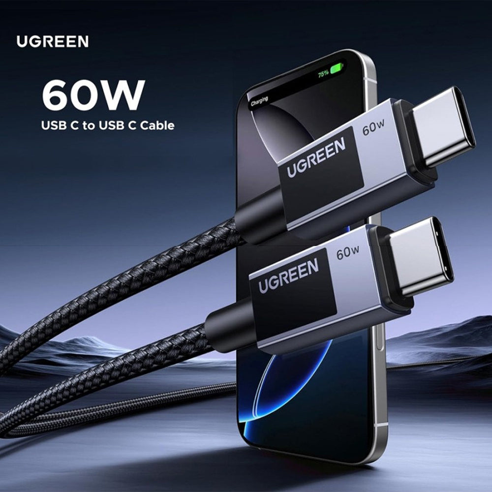 USB-C to USB-C Data and Charging Cable UGREEN L524, 60W, 1m, Gray