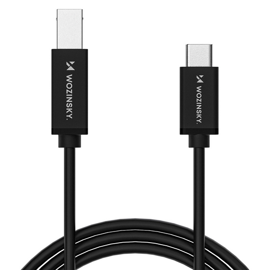 WZK WKDDY2S Printer Cable, USB-C - USB-B, 2m, Black