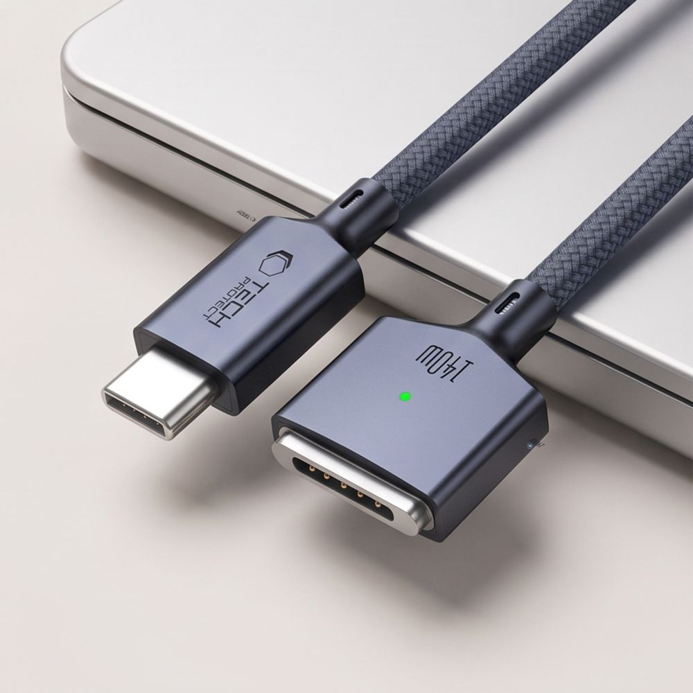 Tech-Protect MMC01 Ultraboost Charging Cable, USB-C - MagSafe 3, 140W, 3m, Navy Blue