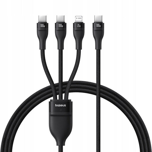 USB-C - Lightning Charging Cable / 2 x USB-C Baseus Flash Series III 3in1, 100W, 1.5m, Black P10377502111-00