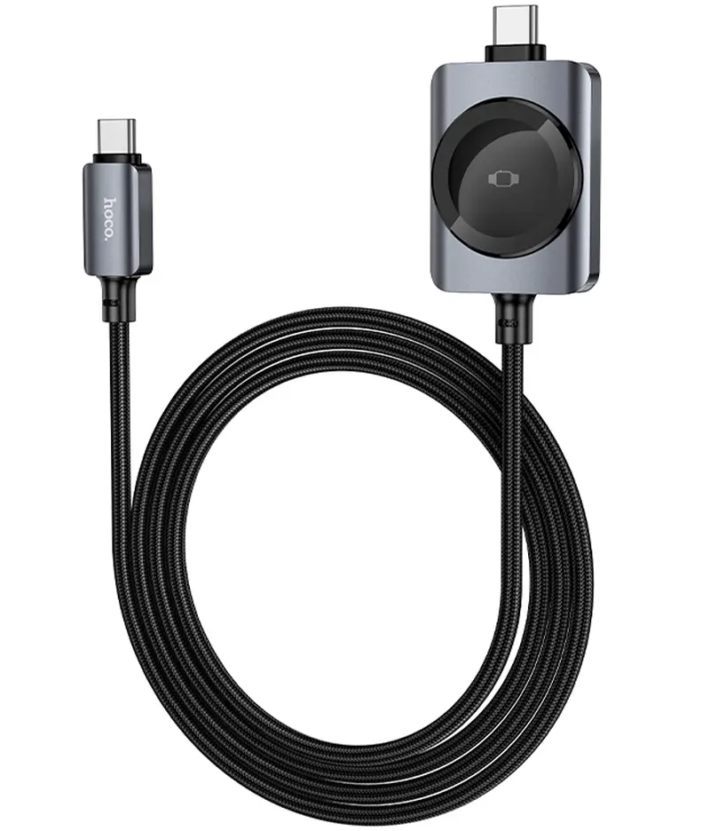 USB-C Charging Cable - USB-C HOCO CW66 2in1, 100W, 1.2m, Black