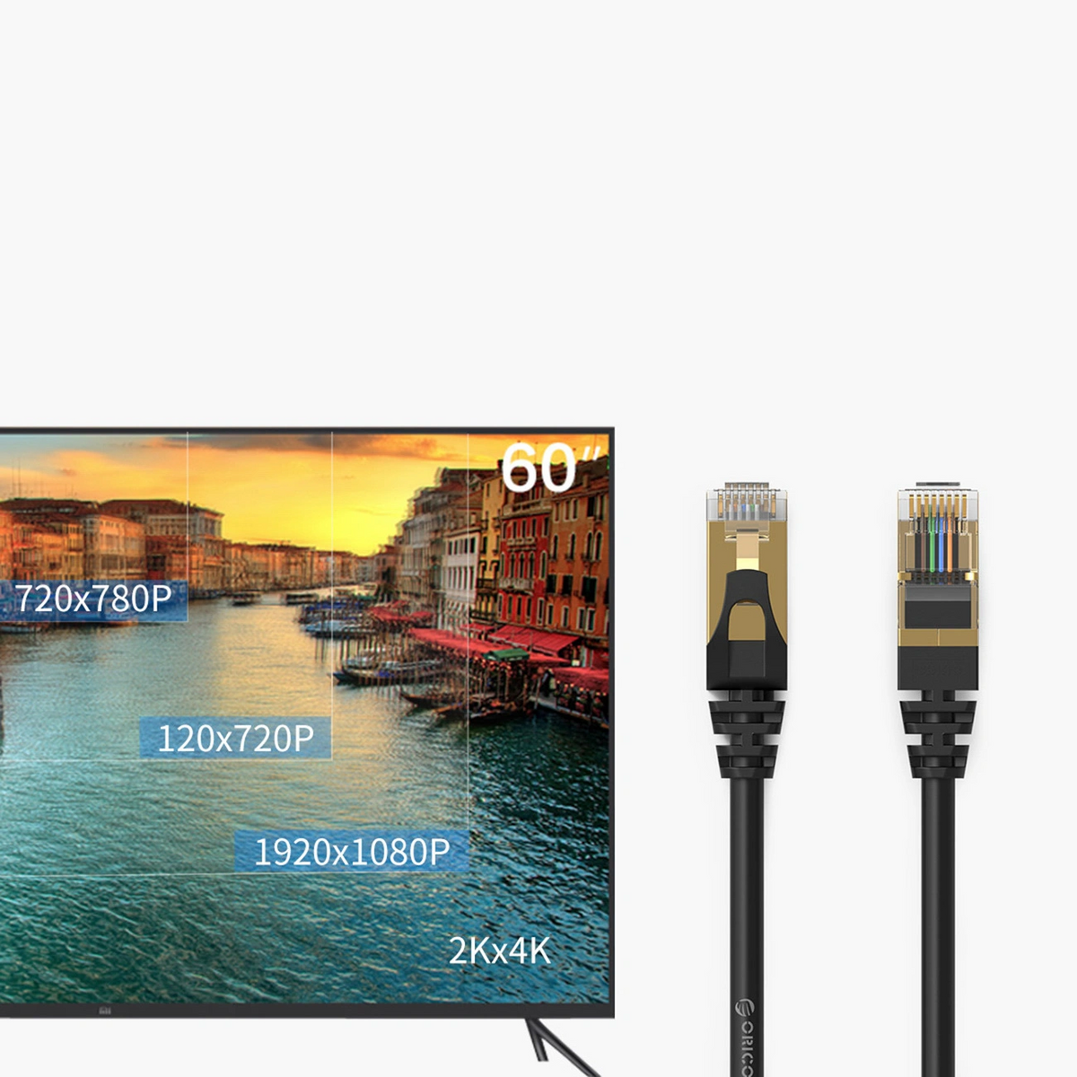 Orico PUG-C7 Network Cable, UTP, Cat7, 3m, Black